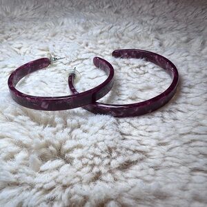 Elegant Purple Hoop Earrings